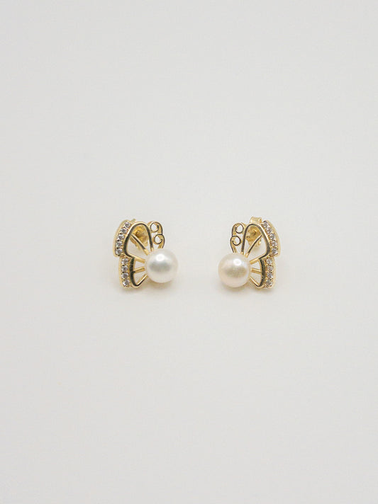 Butterfly Earrings with Pearl
